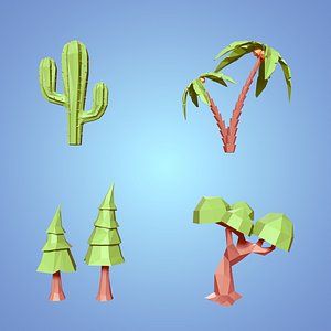 LowPoly Cartoon Trees Pack