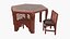 3D model Oriental Arabesque Carved Mahogany Furniture