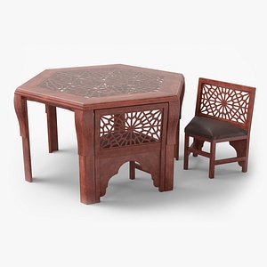 Oriental Arabesque Carved Mahogany Furniture
