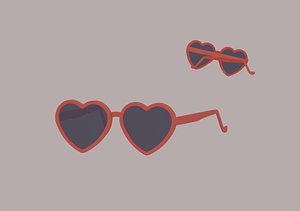 3D model Heart Shaped Glasses