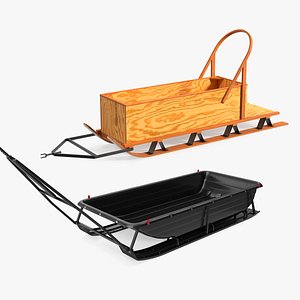 Ski Cargo Sleds Collection 3D model