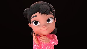 Asset - Cartoons - Character - Girl - Baby - Rig - 3D Models