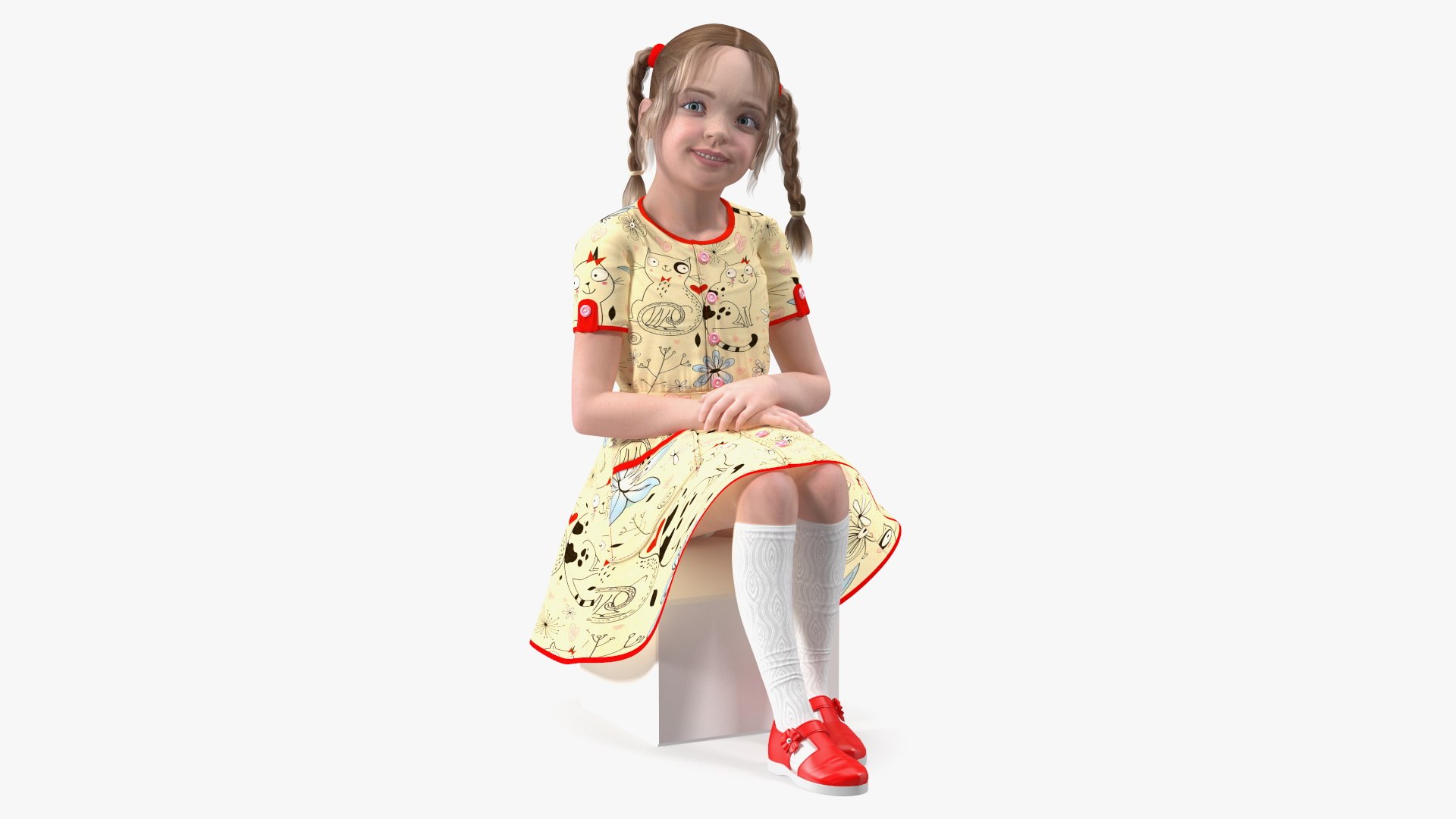 Child Girl Pose 3D model preview