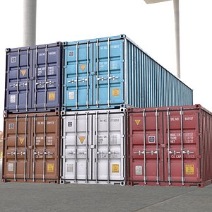 3D CARGO CONTAINERS 40 FEET  PBR