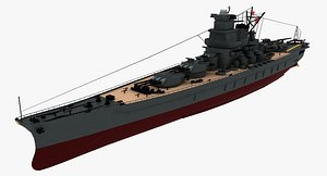 yamato ship battleships battle 3d model