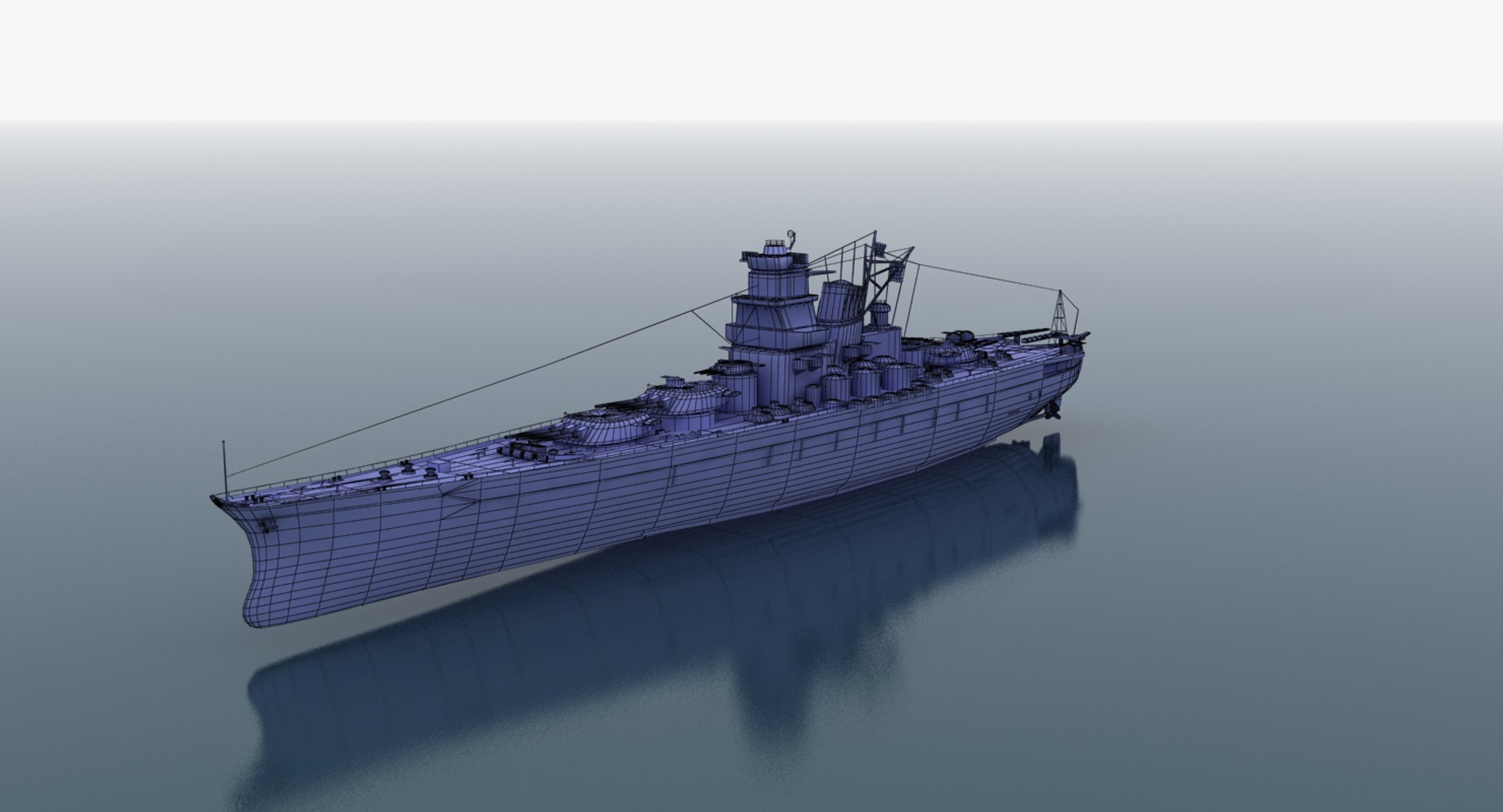 Yamato Ship Battleships Battle 3d Model