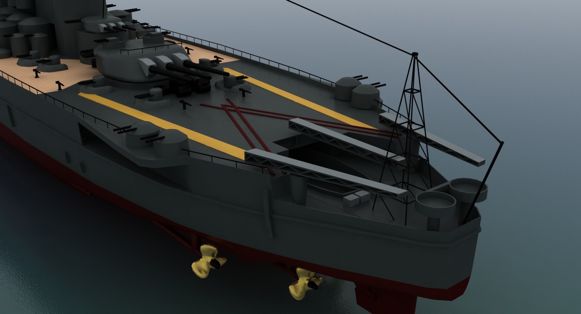 Yamato Ship Battleships Battle 3d Model