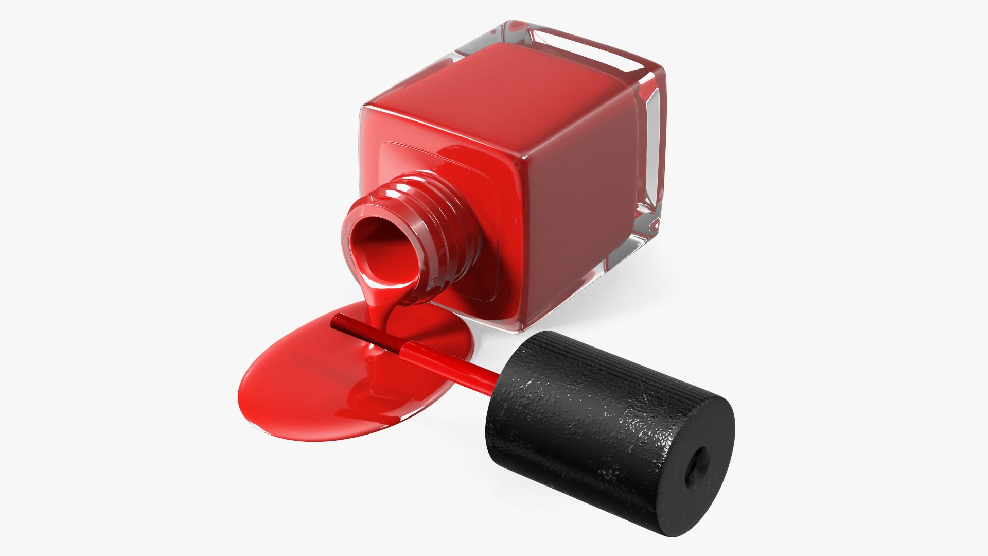 Spilled Red Nail Polish 3D model preview