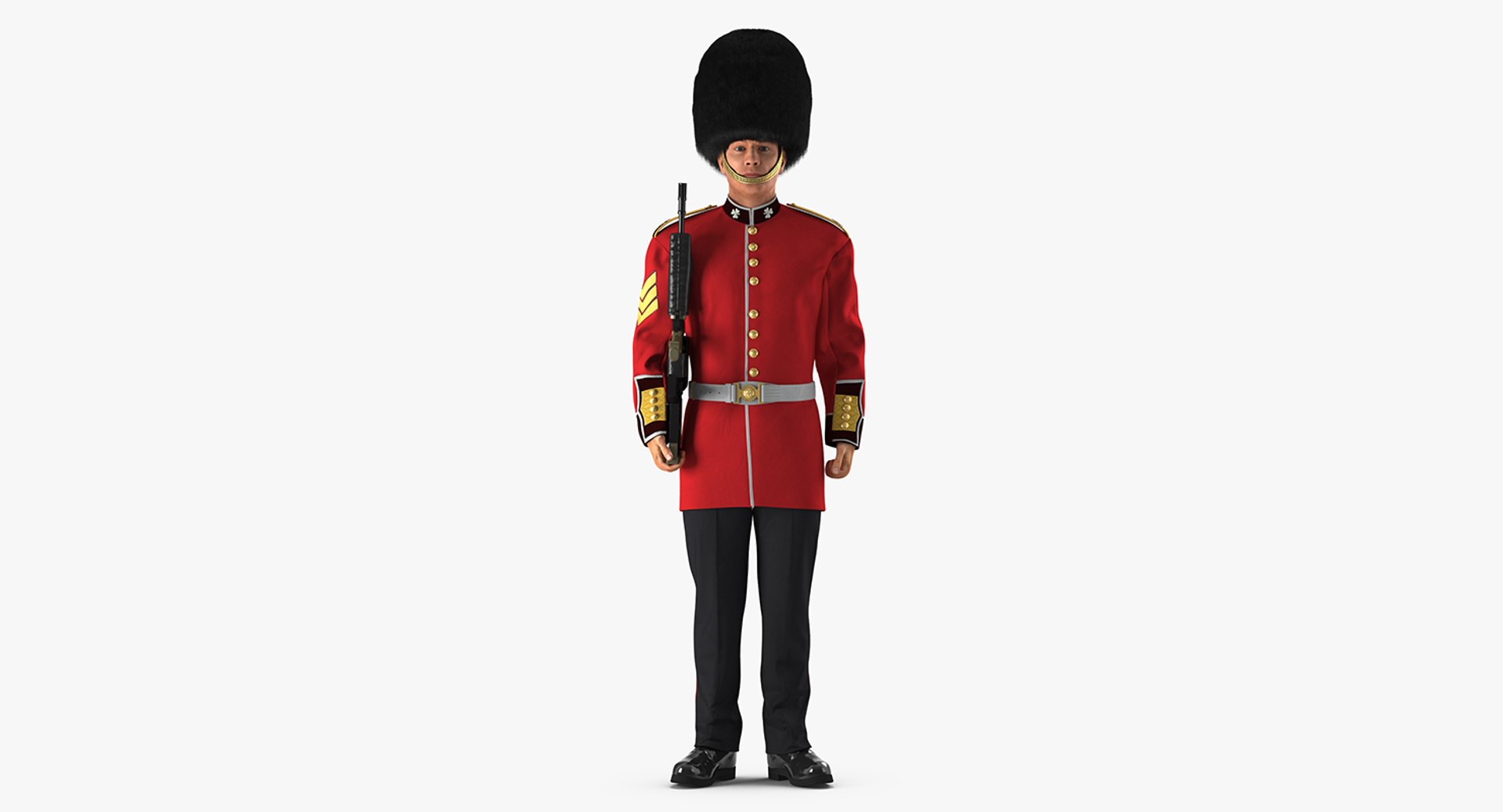 British Royal Guard Holding Gun 3D model preview