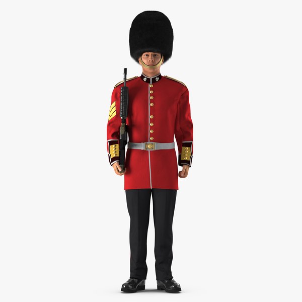 british royal guard holding 3D model