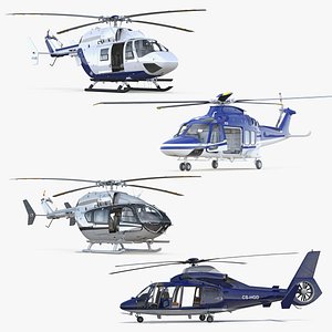 3D rigged private helicopters 3