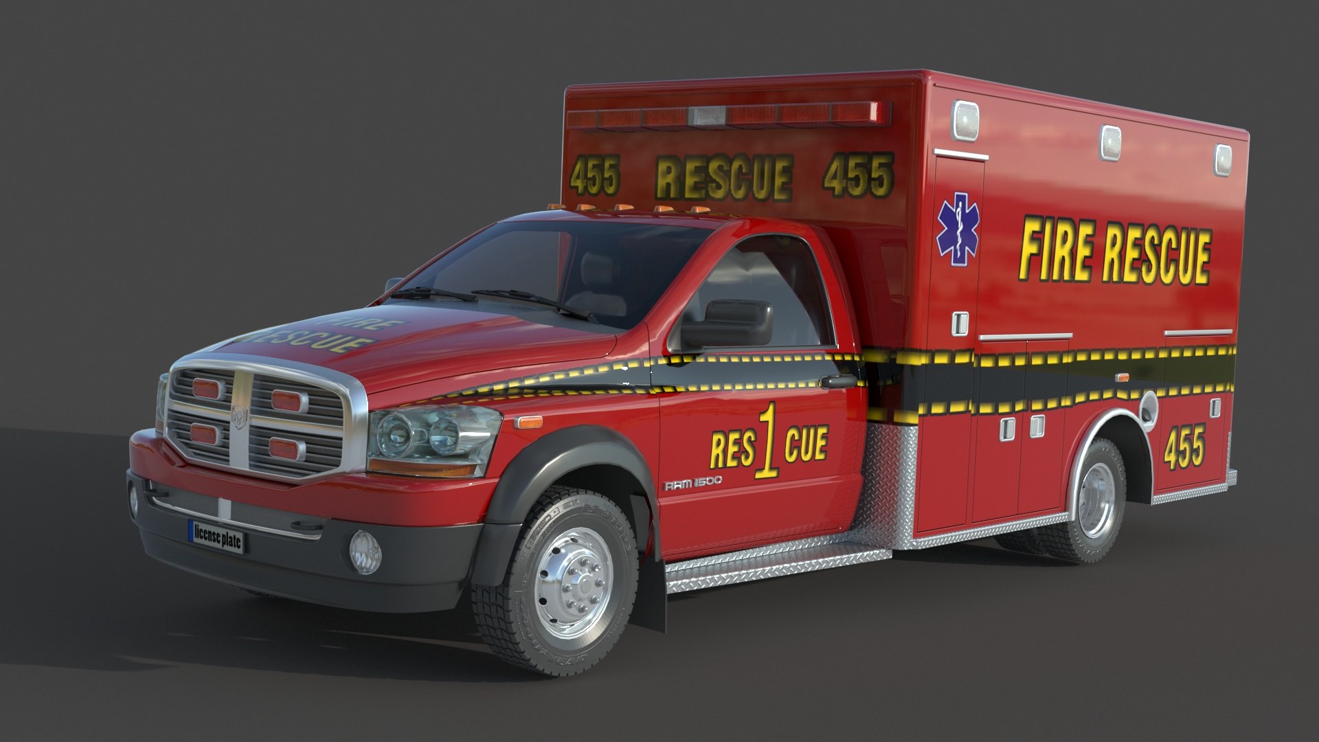 3D Dodge Ran 5500 Fire Rescue model - TurboSquid 1895080