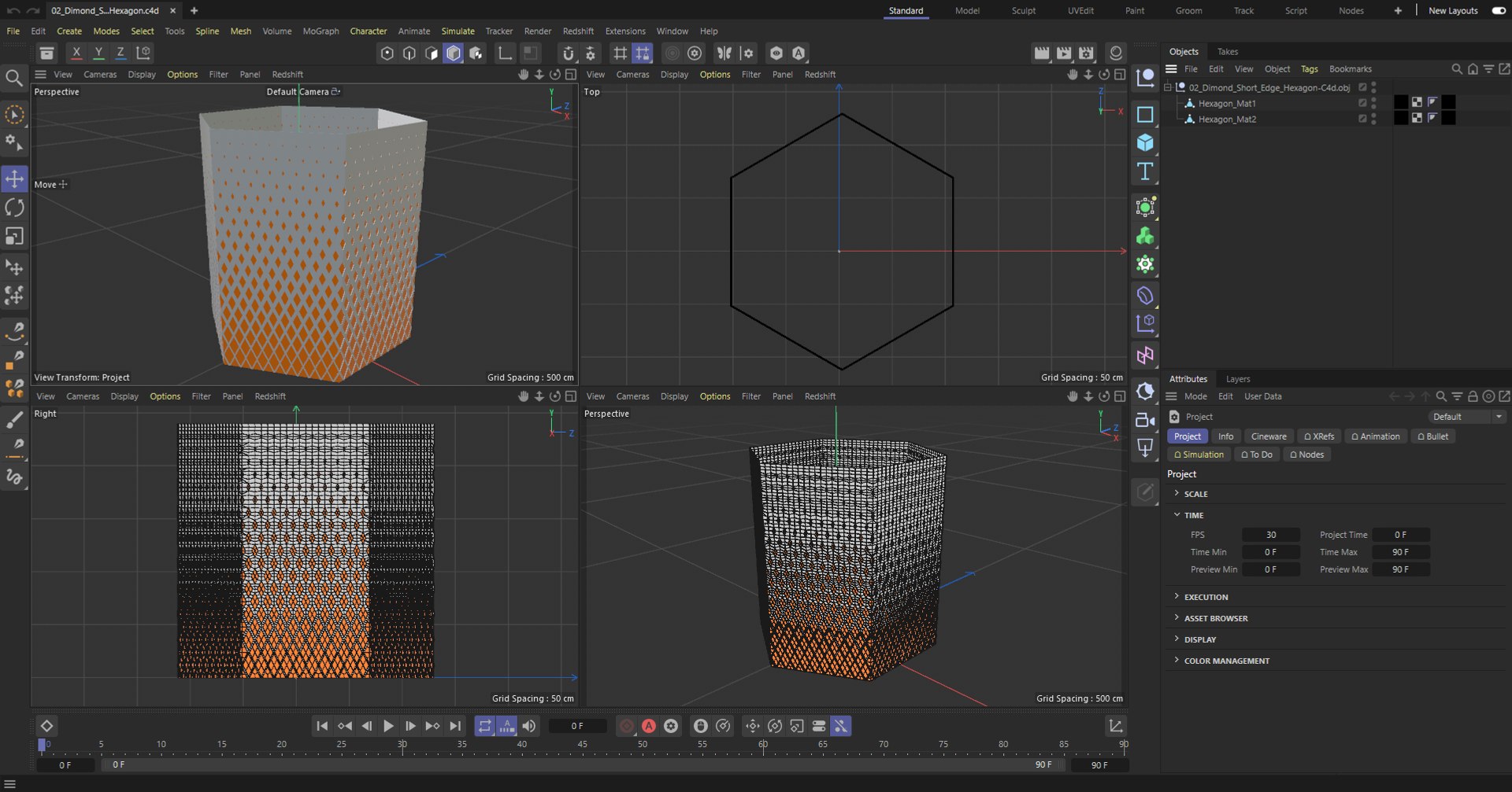 3D Parametric Diamond Pattern Hexagon Model - TurboSquid 2289333
