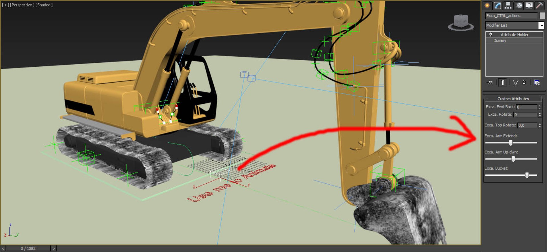 3d Model Rigging Excavator