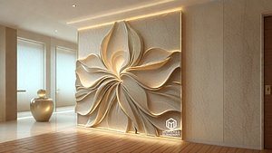 3D modern panel wall decor set wall relief mural CNC 96
