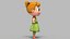 Cartoon Girl Rigged 3D model