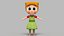 Cartoon Girl Rigged 3D model