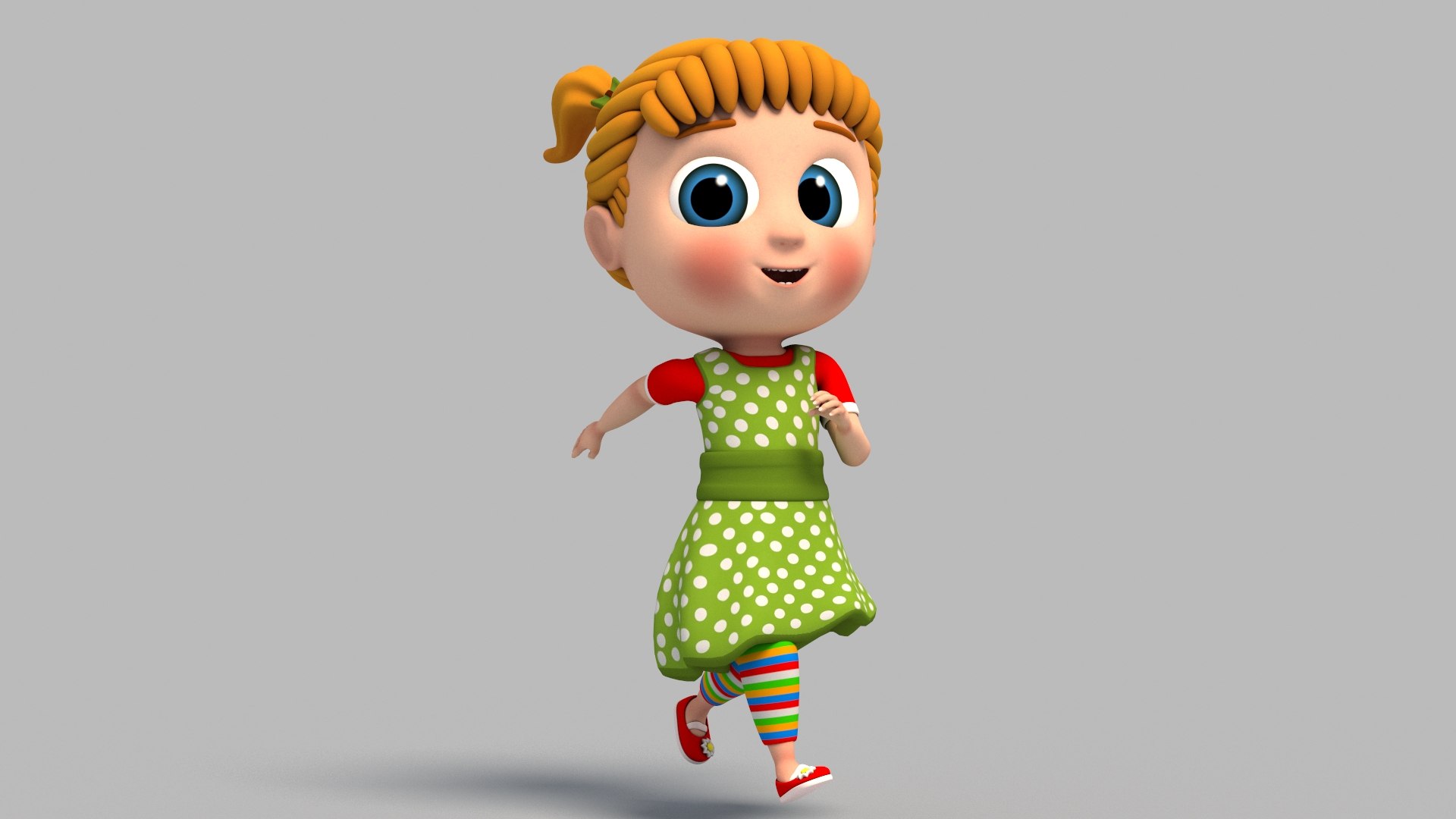 3D Girl Rig Cartoon Animation - TurboSquid 1616078