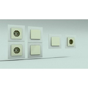 3D laos Electrical Outlet and Light Switch
