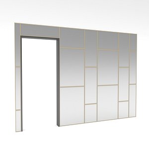 The modern office wall Low-poly 3D model
