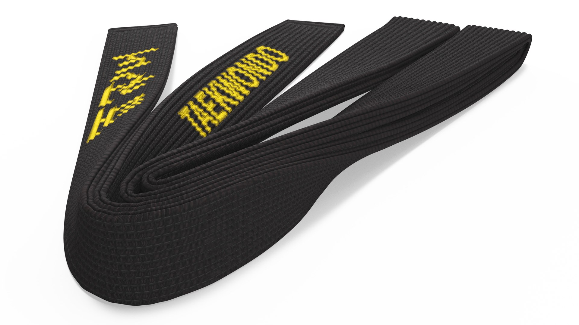 Taekwondo Black Obi Belt 3D model preview