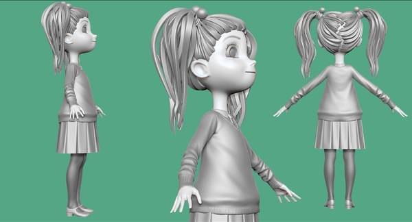 sculpt student cartoon h2o2 obj