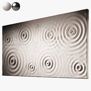 3D Water ripple 3d wall panel Decorative relief model