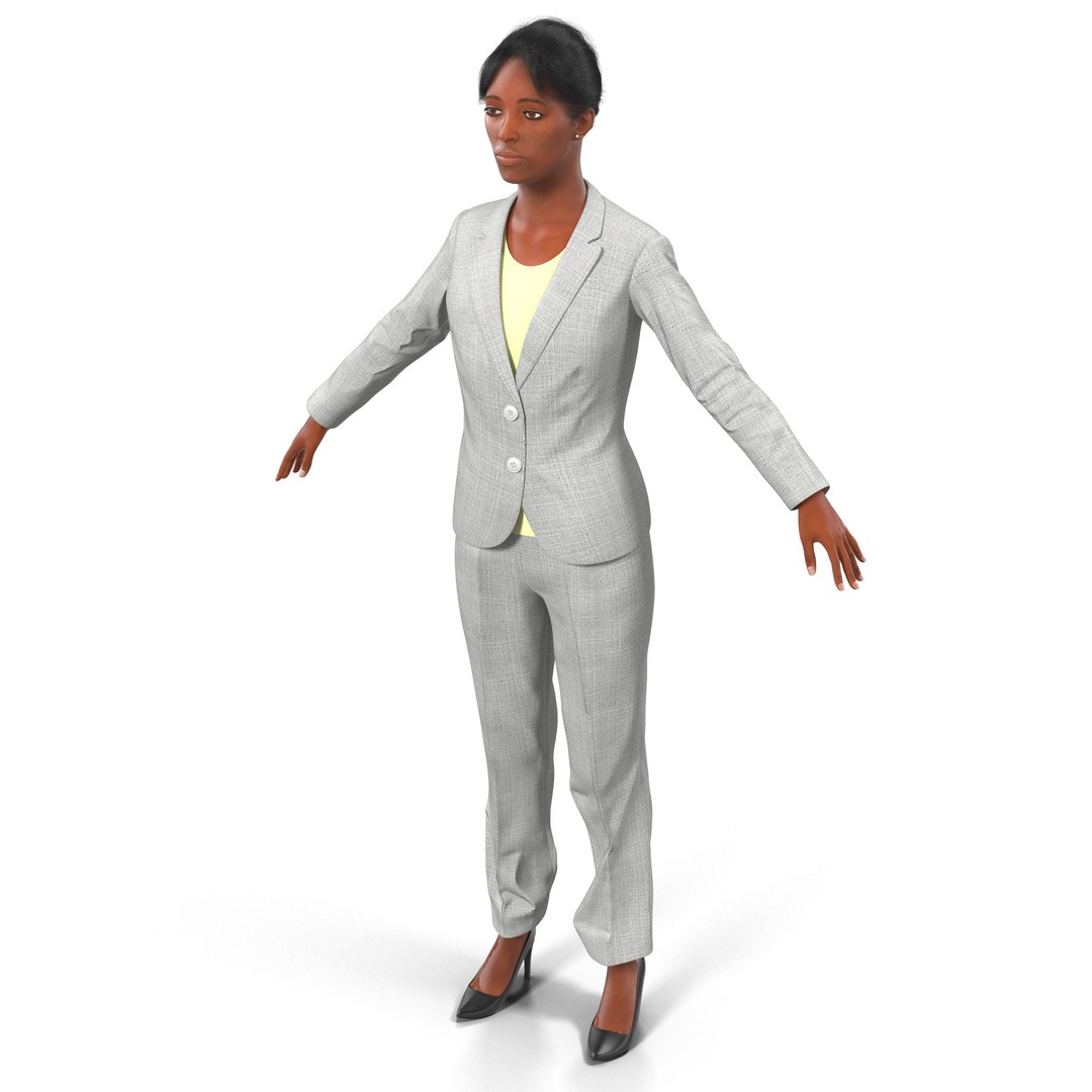 Business Woman African American 3D model preview