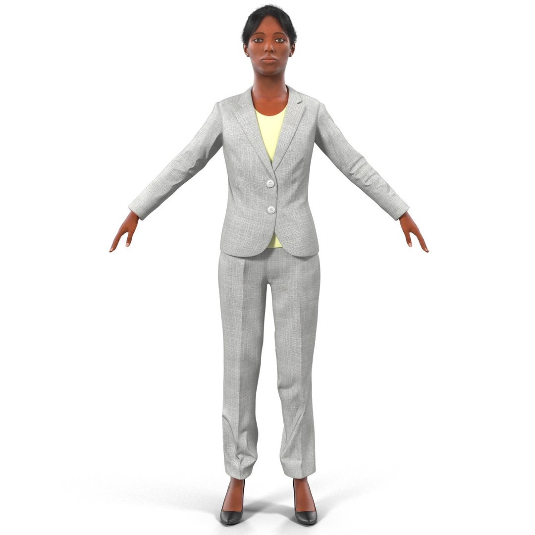 3d Model Business Woman African American