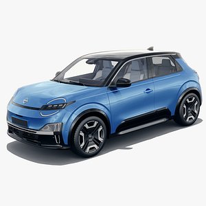 Nissan Micra EV 2026 with interior 3D model