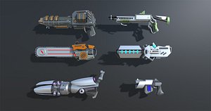 pack weapons items colorful 3D model