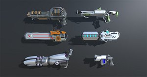 Colorful Sci-Fi Weapons and Items
