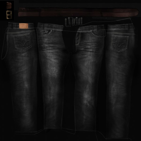 Pants With Open Belt 3D model - TurboSquid 1807068