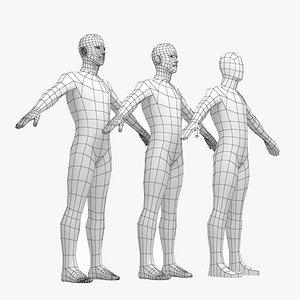 3D Natural Male in A-Pose Base Mesh