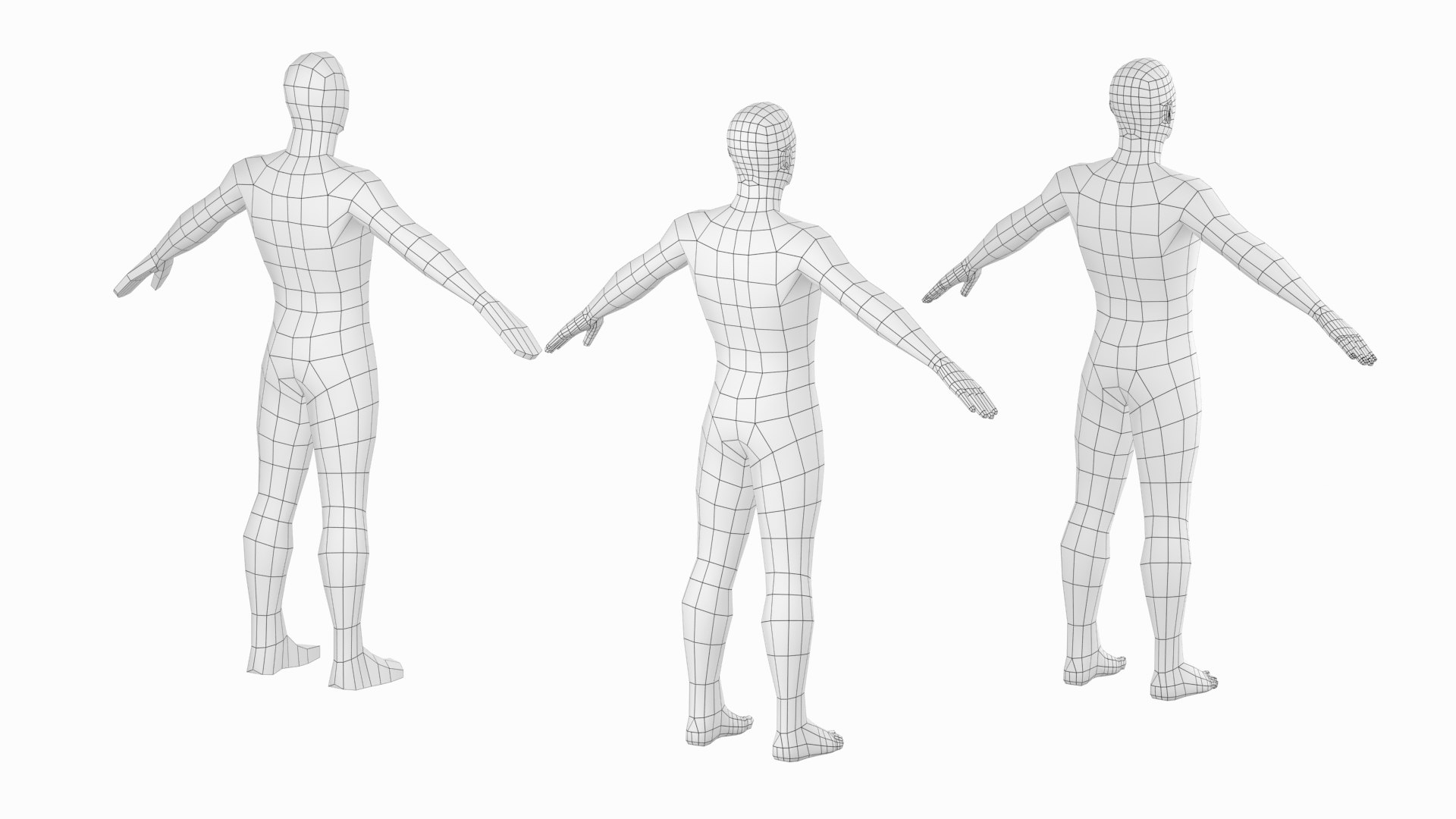 Natural Male Base Mesh in T-Pose 3D Model by Valerii-Kaliuzhnyi