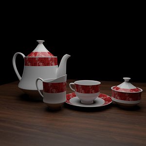 3D tea set