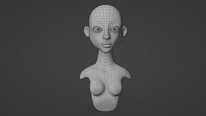 busto femenino retopoligia y escultura