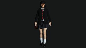 3D AAA 3D REALISTIC CHARACTER - BEAUTIFUL ASIAN FEMALE STUDENT 01 model