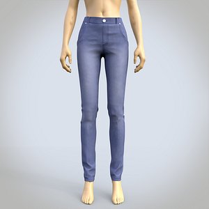3D model female denim pants