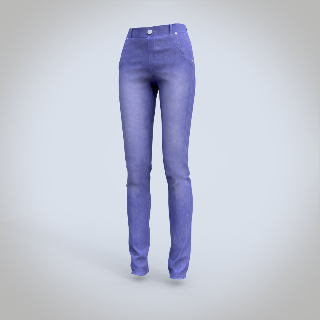 3D model female denim pants - TurboSquid 1429302