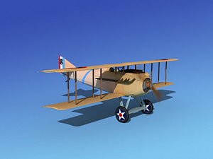 spad vii s fighter aircraft 3d max