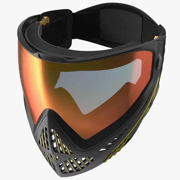 3D Airsoft Paintball Protective Mask Black Yellow model TurboSquid