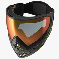 Airsoft Paintball Protective Mask Black Yellow