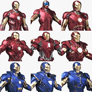 3D Iron Man Pack 06 9 in 1 3D model