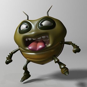 3D cartoon bug rigged model