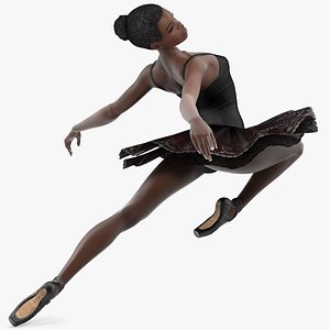 dark skinned black ballerina 3D model