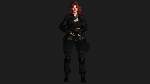 AAA 3D REALISTIC FEMALE CHARACTER - GUN SHOOTER MILITARY GTA 3D