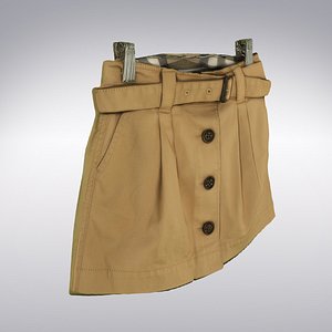 Skirt In Tan With Belt - 3D Scanned