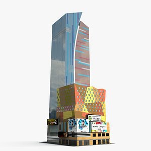 3D Westin New York Tower Low Poly