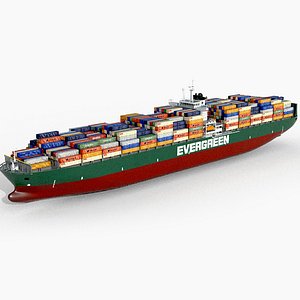 Cargo container ship 300m 3D model